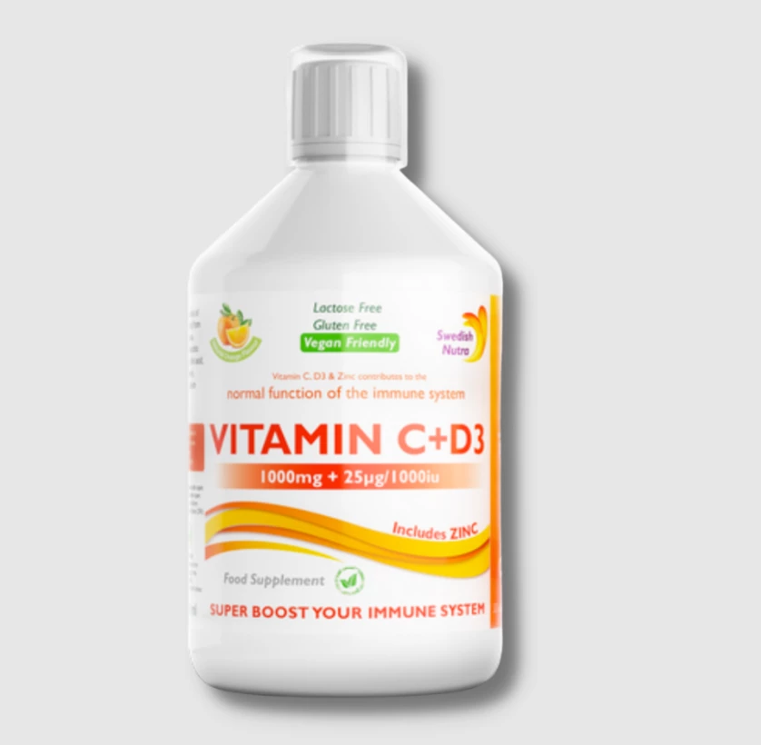 Vitaminë C+D3 Swedish Nutra, 500ml
