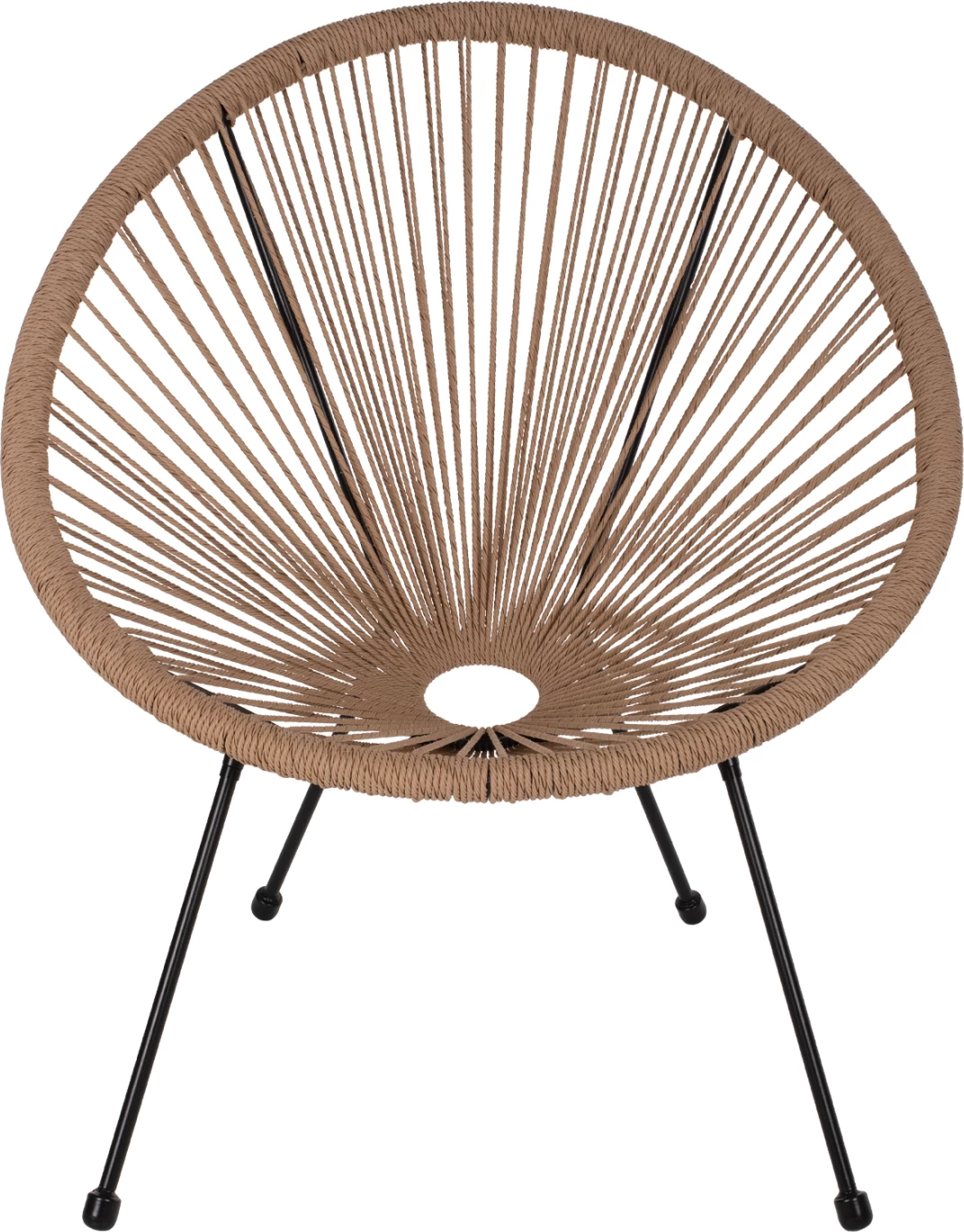 Karrige ACAPULCO lloj foleje, metal i zi & rattan natyral, FH5871.01, 70x73x79Hcm