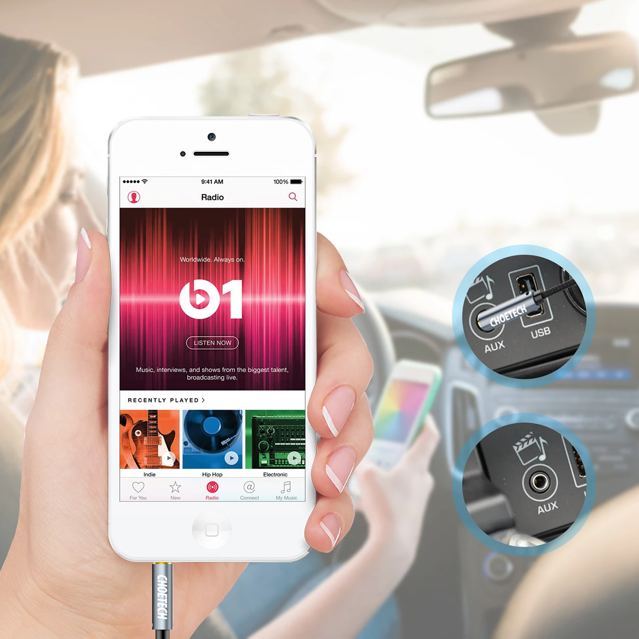 Kabllo audio Choetech AUX002, mini jack 3.5mm (mashkull-mashkull), 1.2m, e zezë