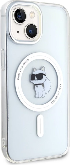 Mbështjellës Karl Lagerfeld IML Choupette MagSafe për iPhone 15, transparent