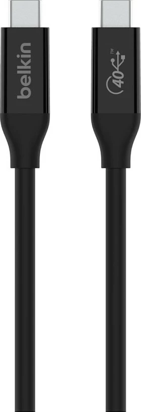 Kabllo Belkin INZ001bt0.8MBK, USB C, USB4 Gen 3x2, 0.8 m, 40 Gbit/s, e zezë