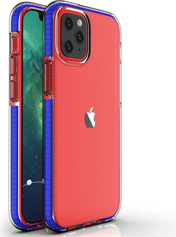 Mbështjellës Hurtel Spring Case për iPhone 13 mini, TPU, transparent/kaltër e errët