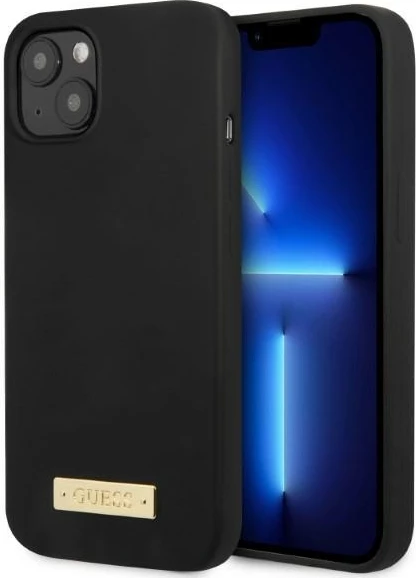Mbështjellës Guess GUHMP13MSPLK për iPhone 13 6.1", silikon, MagSafe, zi