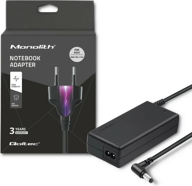 Kasë furnizimi Qoltec për Asus, 90W, 19V, 4.74A, 5.5x2.5mm, e zezë