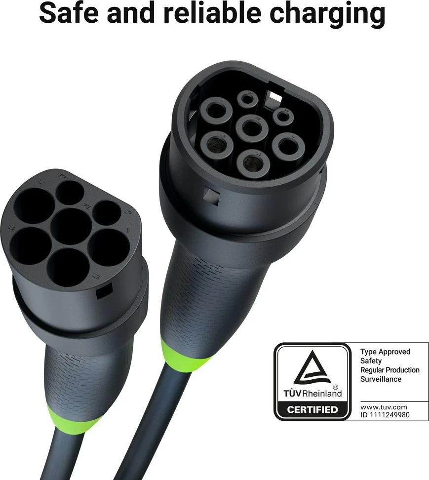 Kabëll karikimi për vetura elektrike Green Cell EVKABGC03, 5 m, i zi
