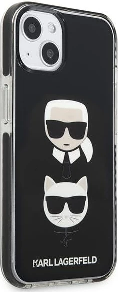 Mbështjellës Karl Lagerfeld KLHCP13MTPE2TK për iPhone 13 6.1", Hardcase, Karl&Choupette Head, i zi