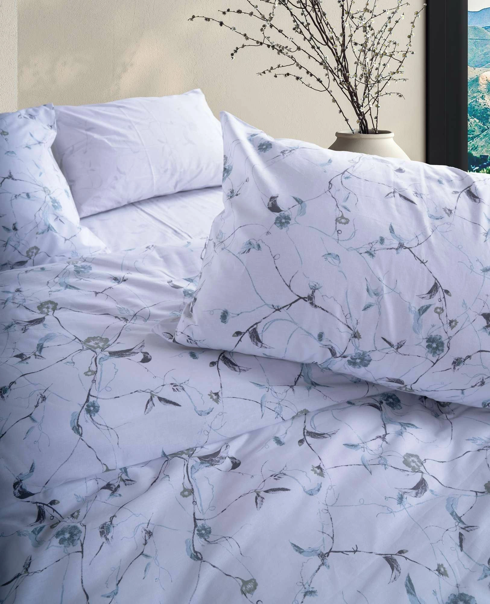 Set mbulesë për jorgan dopio, ngjyrë kaltër, L'Essentiel Linge de Maison, Lima