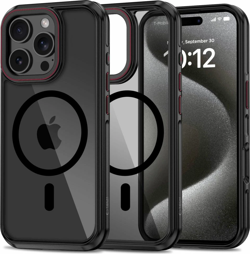 Mbështjellës Tech-Protect MagHybrid për iPhone 16 Pro, MagSafe, i zi