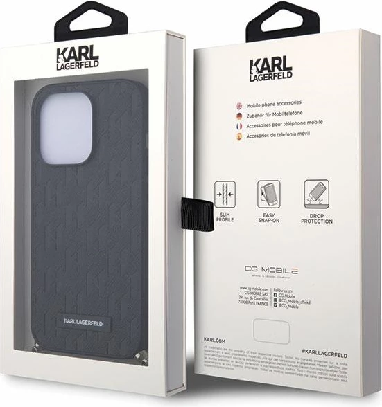 Mbështjellës Karl Lagerfeld KLHCP14LSACKLHPK për iPhone 14 Pro 6.1", zinxhir, e zezë