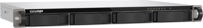 Server NAS QNAP TS-433eU për 4 disqe, 1U rack, 4GB RAM, 2x 2.5GbE, i zi