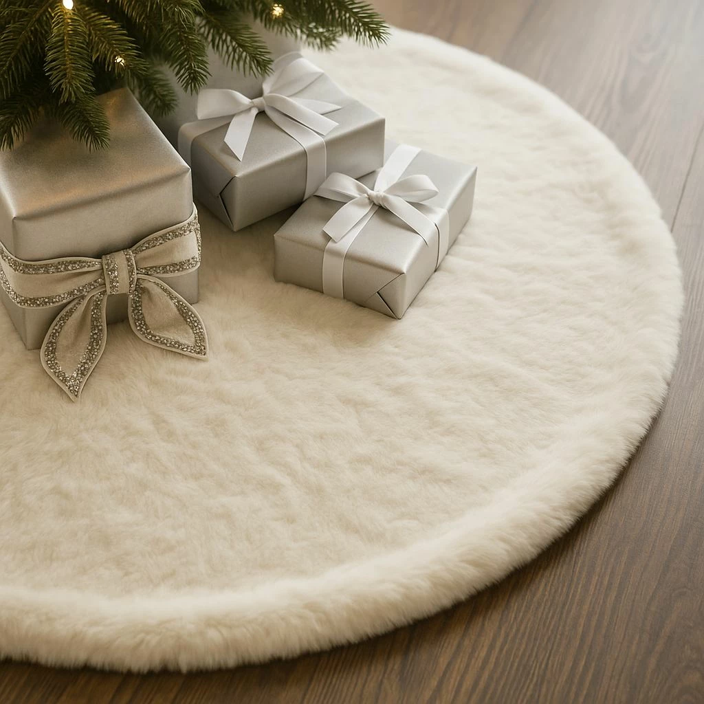 Qilim për pemë të Vitit të Ri, Evila Originals, ngjyrë e bardhë, 6 shirita