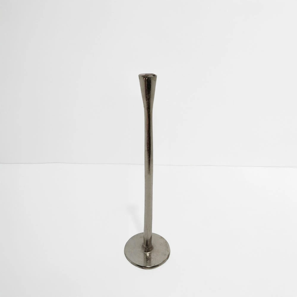 Mbajtëse qirinjsh STELLA, alumin, argjend, 11x11x42 cm