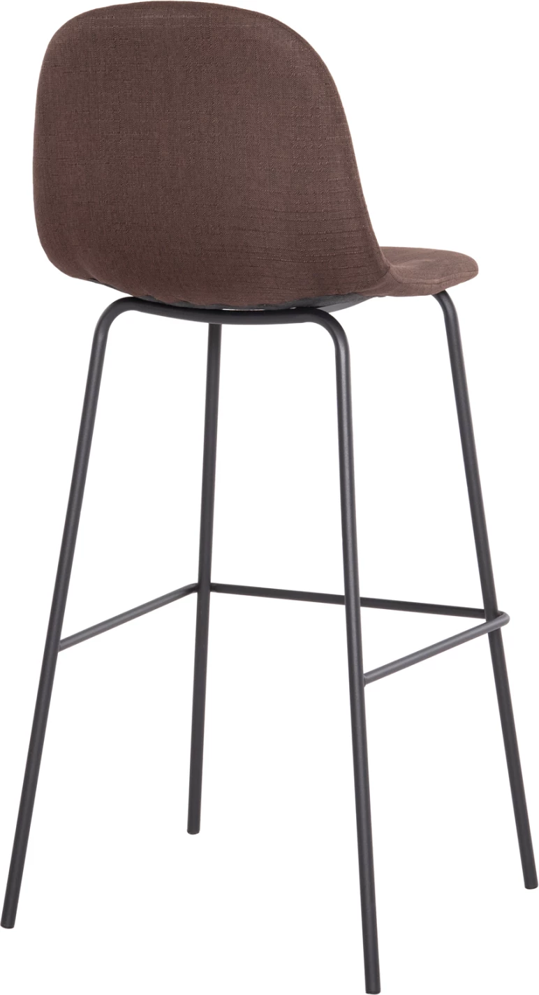 Karrige për bar VINCENT FH8579.23, ngjyrë kafe, kornizë metalike e zezë, 47x46x104H cm, set prej 4 copash