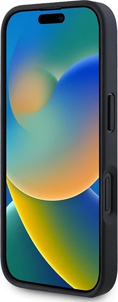 Mbështjellës Mercedes AMG për iPhone 16, lëkurë, i zi