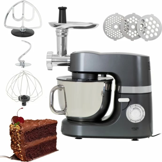 robot kuzhine planetar Adler AD4221, 2200W, tas 7L, me mulli mishi, inox/gri