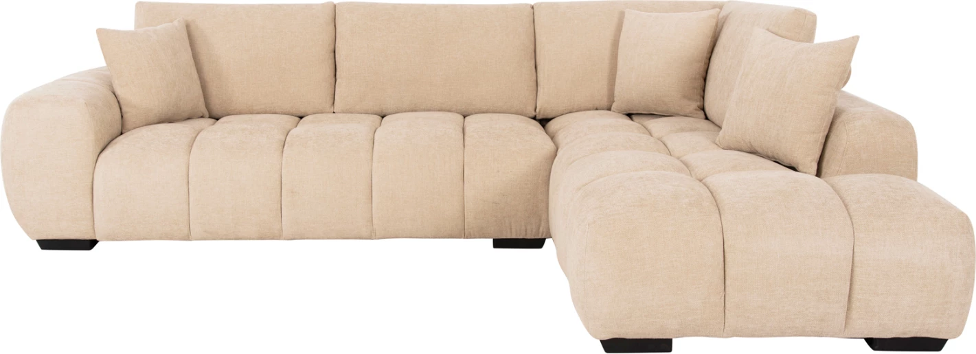 Këndore e djathtë COVEN FH3266.01R, pëlhurë ecru, 298x102-208x85H cm