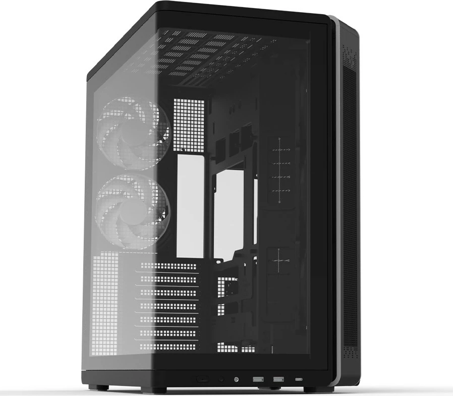 Kasë Zalman P60 Black Mid-Tower, ATX/Micro ATX/Mini ITX, 5x ARGB ventilatorë, USB Type-C, panel xhami, e zezë