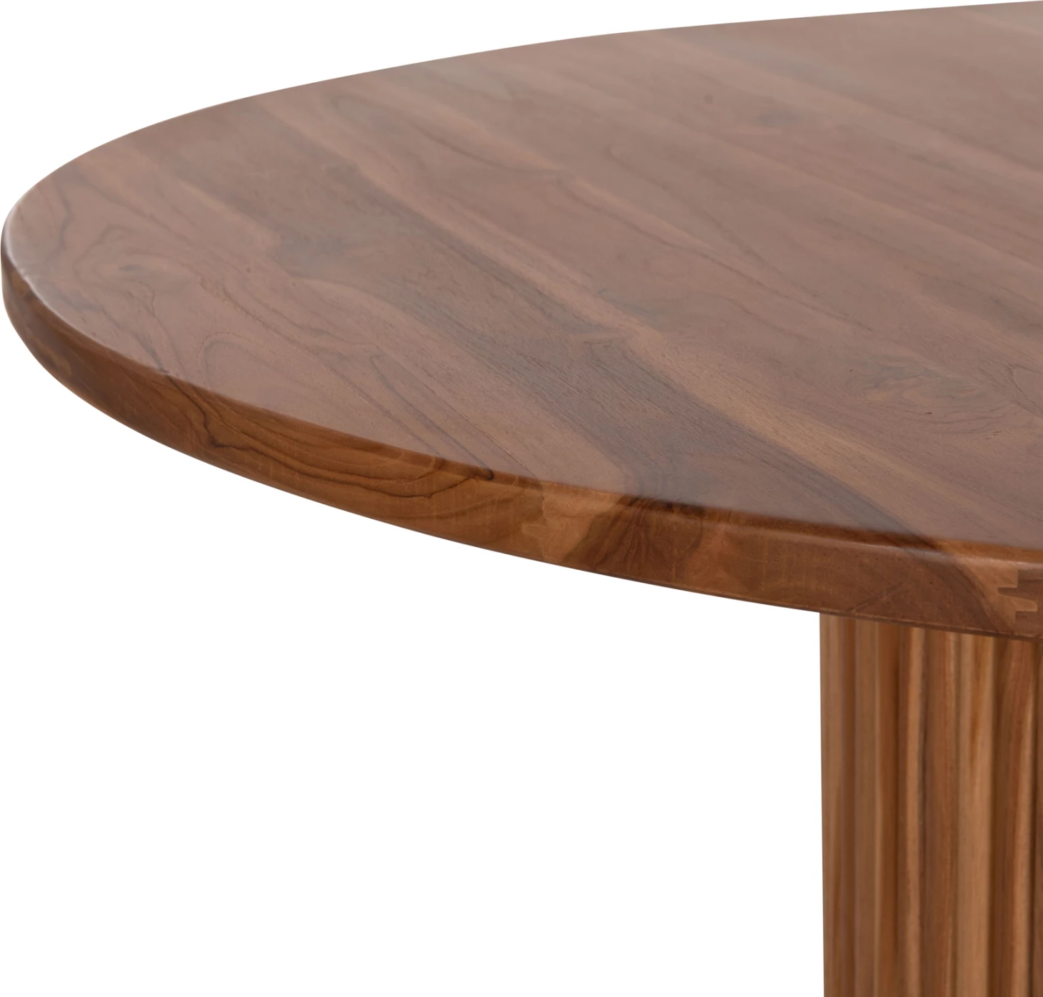 Tavolinë e rrumbullakët për ngrënie, dru tik, 130x79.5cm, trashësi 3cm