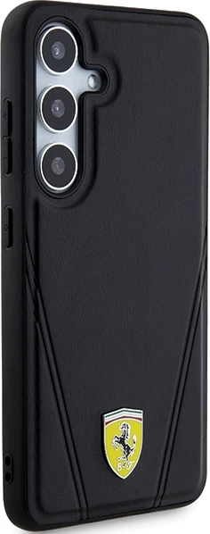 Mbështjellës Ferrari Hot Stamp V Lines MagSafe për Samsung Galaxy S24, i zi