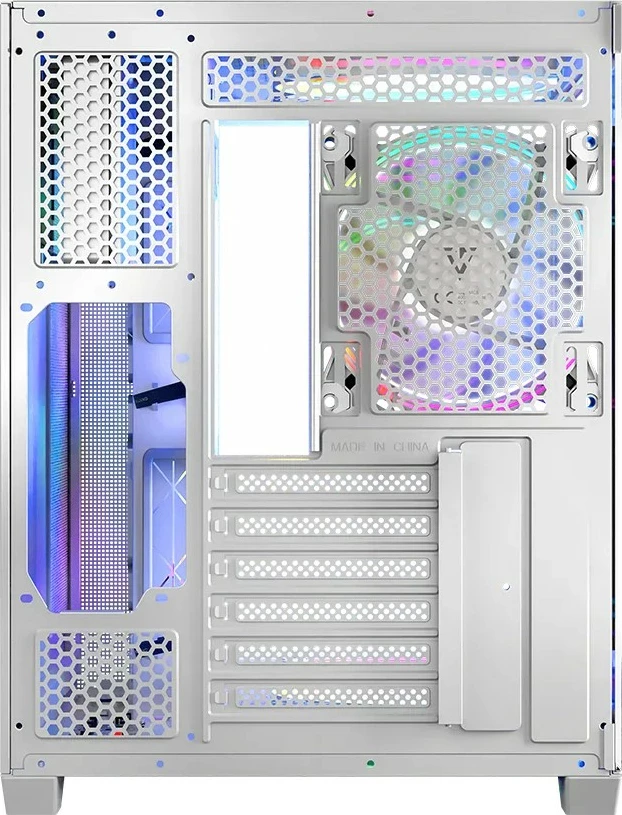 Kasë MODECOM Volcano Panorama NF Midi, ATX, xham i temperuar, e bardhë