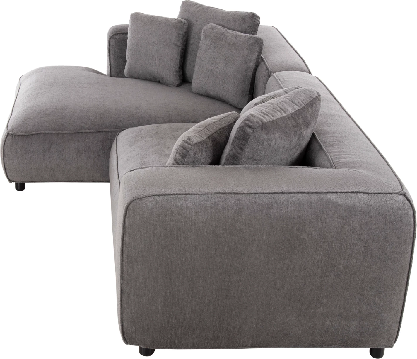 Divan qoshe i majtë, 3-vendësh, GRACE, FH3280.03L, ngjyrë gri, 252x105-160x70-90H cm