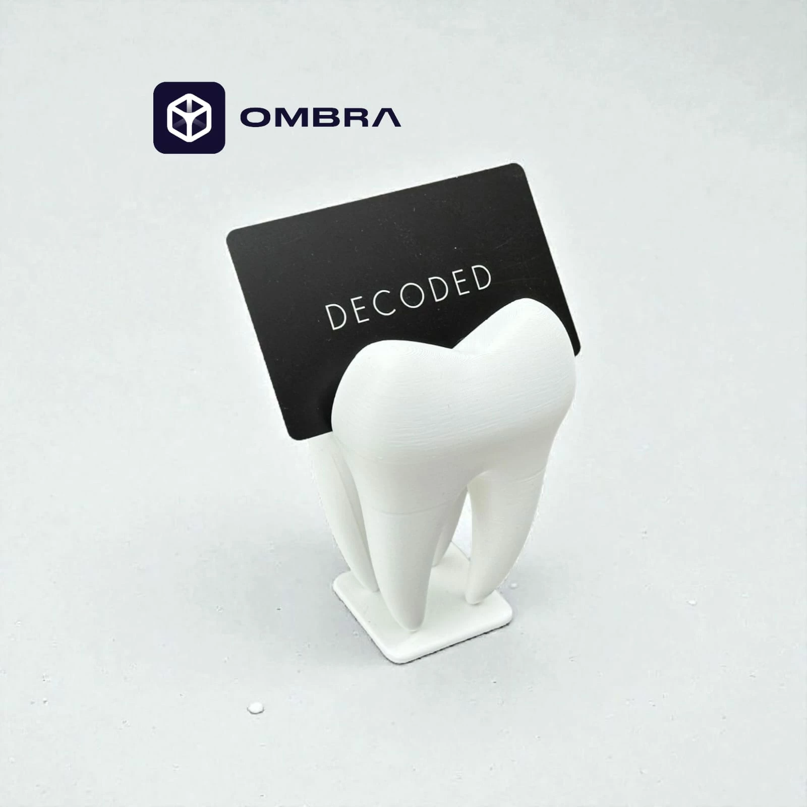 Mbajtëse për Vizitkarta Në Formë Dhëmbi, e bardhë