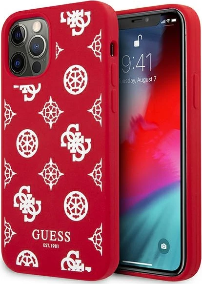 Mbështjellës Guess Peony Collection për iPhone 12 Pro Max 6.7", i kuq