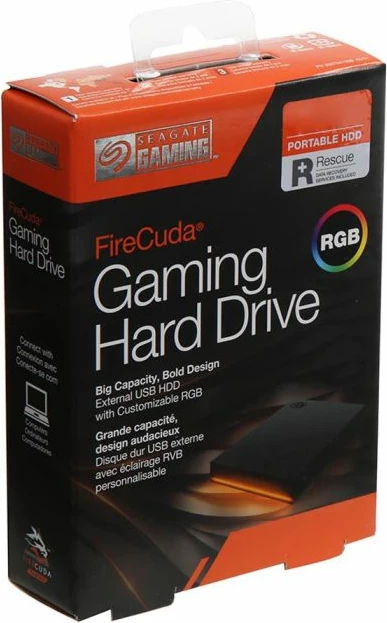 Hard disk i jashtëm Seagate FireCuda Gaming STKL2000400 2TB USB 3.2 Gen 1 RGB, i zi