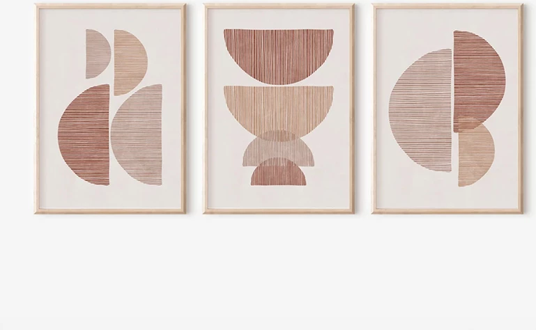 Set pikturash murale Peria, kornizë druri, print digjital, shumëngjyrëshe, 33x1.5x48cm