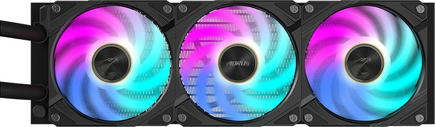 Ftohës uji Gigabyte AORUS WATERFORCE X II 360, 3x120mm ARGB, LCD, i zi