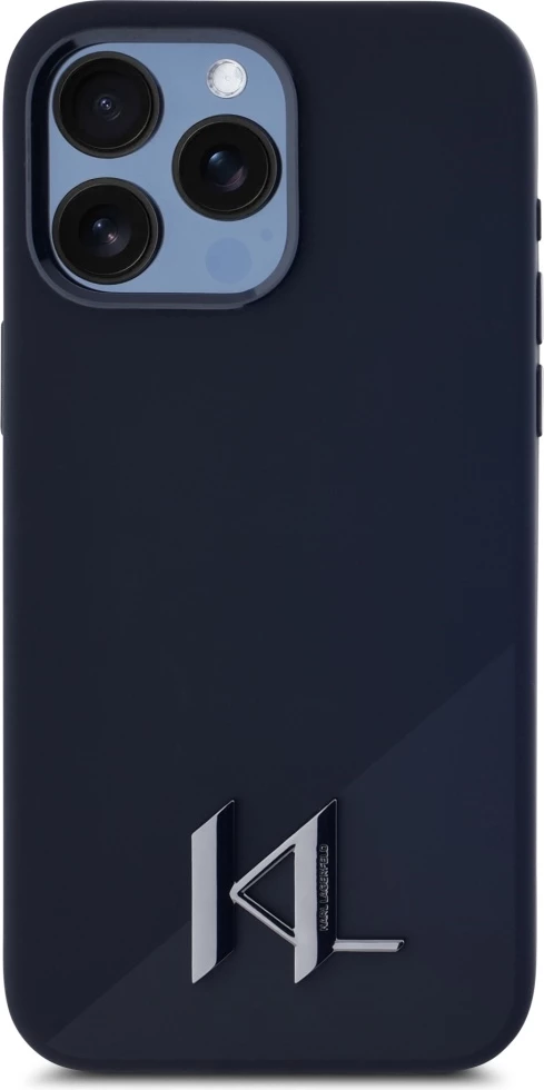 Mbështjellës Karl Lagerfeld Silicone Shadow Metal Initial MagSafe për iPhone 15 Pro, i zi