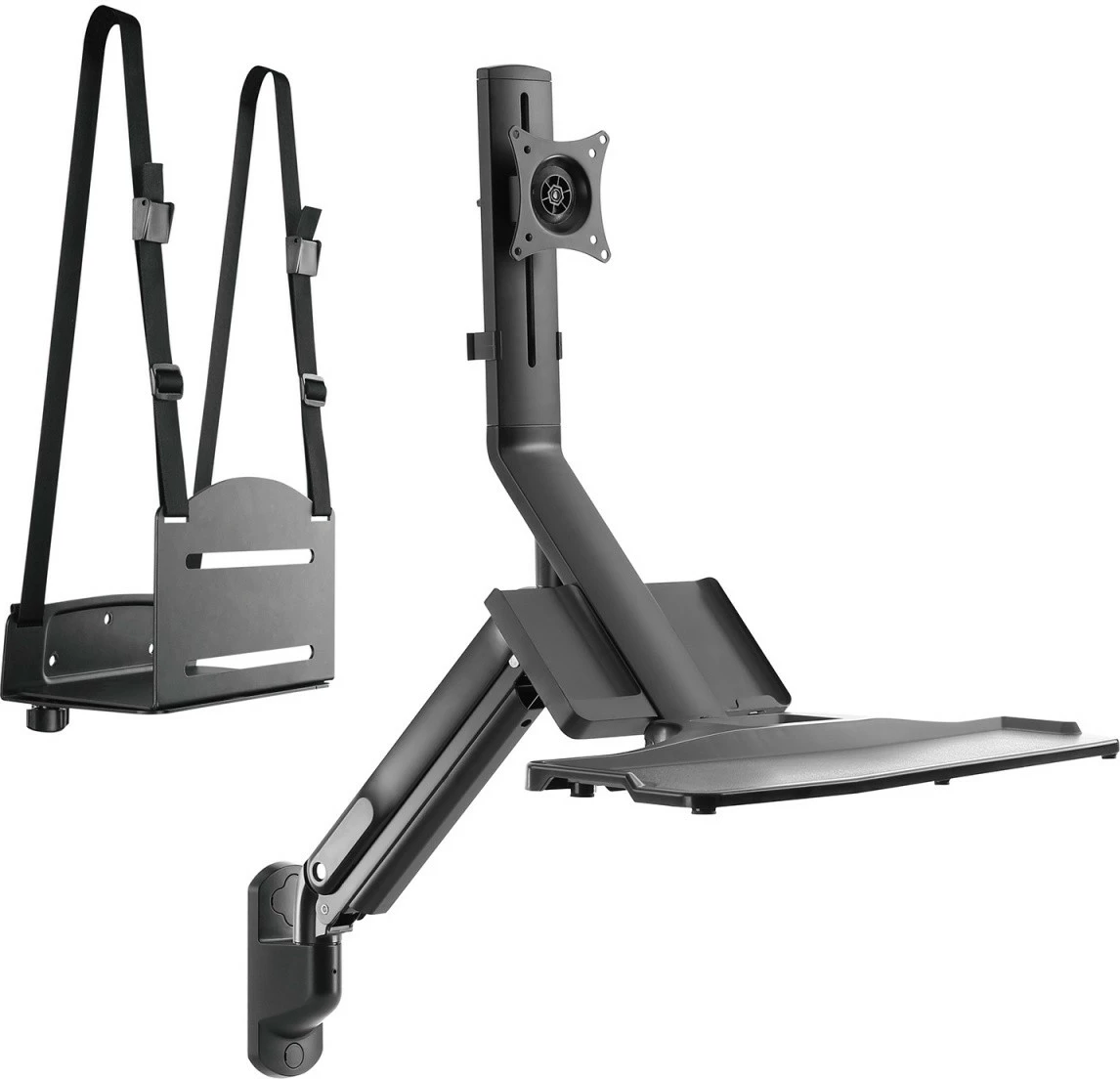 Mbajtëse muri për monitor dhe tastierë Maclean MC-838, për kompjuter, e zezë