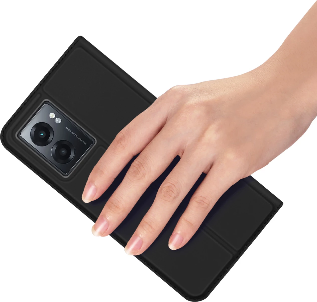 Mbështjellës Dux Ducis Skin Pro për Realme Narzo 50A, me kapak, i zi