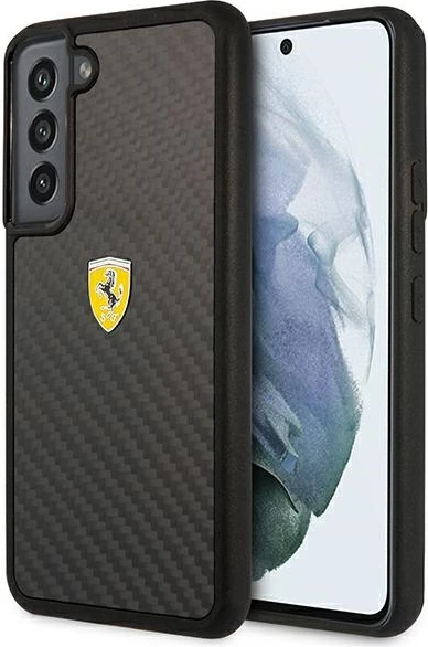 Mbështjellës Ferrari On Track, për Samsung Galaxy S22+, fibra karboni, i zi