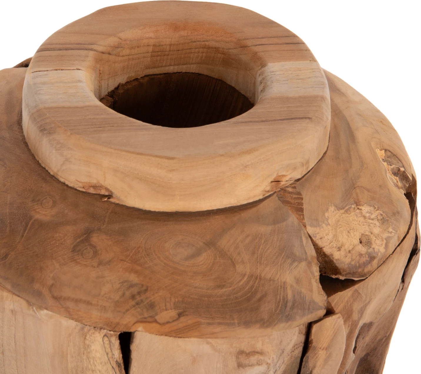 Vazo dekorative ZENIA FH7918, copa të ricikluara druri teak, ngjyrë natyrale, Φ20x40H cm