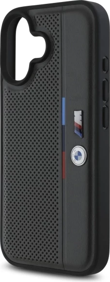 Mbështjellës BMW M Perforated Tricolor Detail Line për iPhone 16, Gri e errët