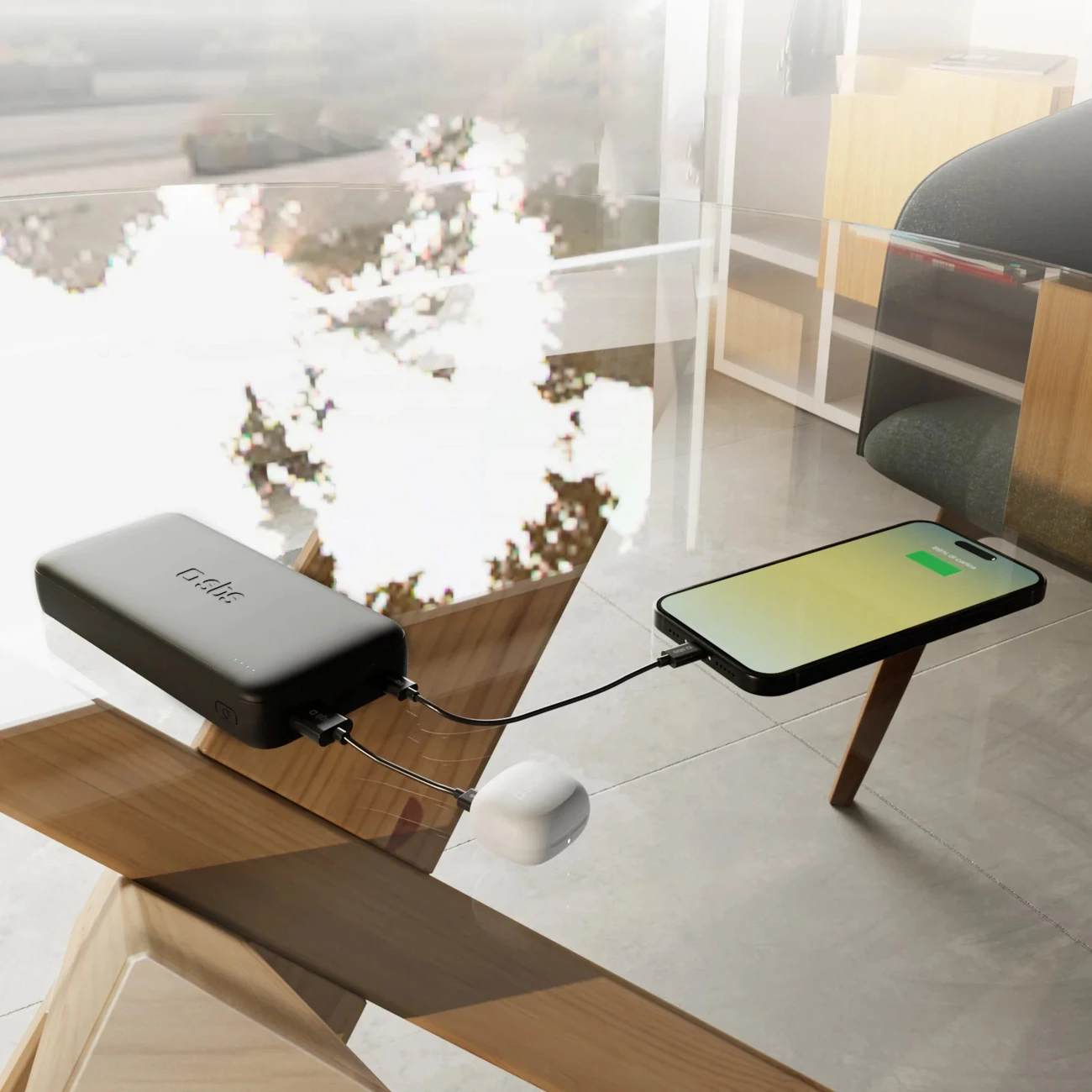 Powerbank SBS Infinity 20000mAh LiFePO₄, 2 porta USB-A/USB-C, e zezë