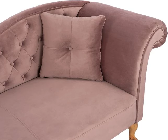 Shezlong dusty pink kadife FH3008.05 krah i djathtë 187x61x82cm