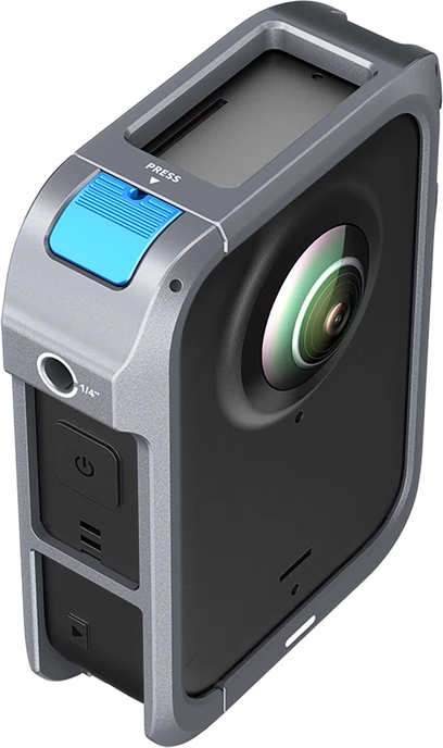 Kafaz metalik mbrojtës TELESIN Utility Frame për DJI Osmo 360, 42.6 g, 1/4\"-20 + cold shoe, gri/zi, set (kafaz + mbulesë silikoni për lente)