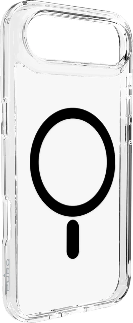 Mbështjellës, Puro, Lite Mag për iPhone 17 Air, TPU+PC, MagSafe, 1 mm, transparent me unazë të zezë