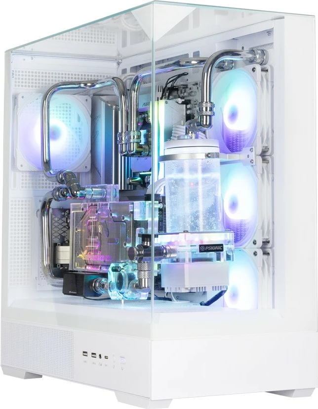 Kasë mid-tower, Zalman, P40 Prism Plus, ATX, 4x120mm ARGB, xham i fortë, USB-C, e bardhë