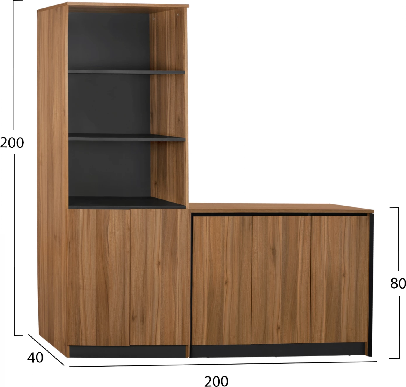 Set 2 pjesë bibliotekë profesionale për zyre me kabinet Supreme FH11369