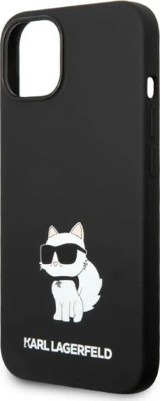 Mbështjellës Karl Lagerfeld KLHMP14MSNCHBCK për iPhone 14 Plus 6.7", silikon, MagSafe, zi