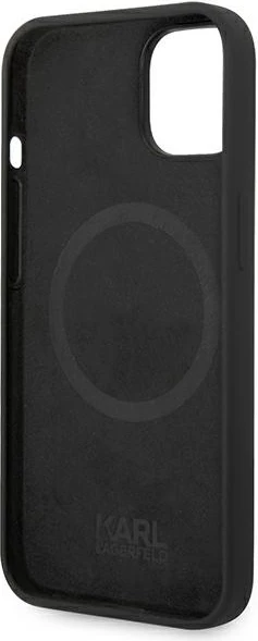 Mbështjellës Karl Lagerfeld Silicone Karl's Head MagSafe për iPhone 14 Plus, i zi