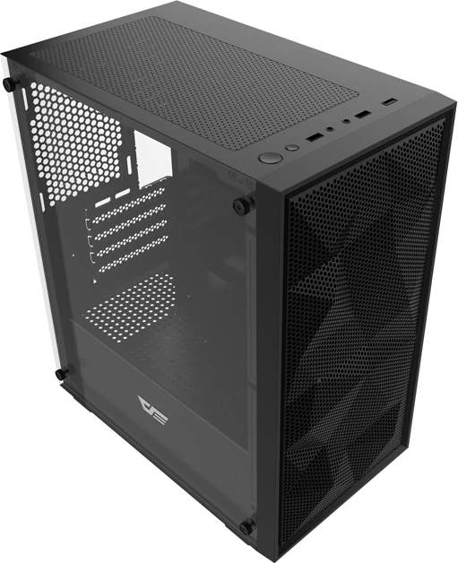 Kasë Darkflash M305 Mesh mini tower M-ATX/ITX, pa ventilatorë, deri 7x120mm, 2x SSD + 2x HDD, USB 3.0, e zezë