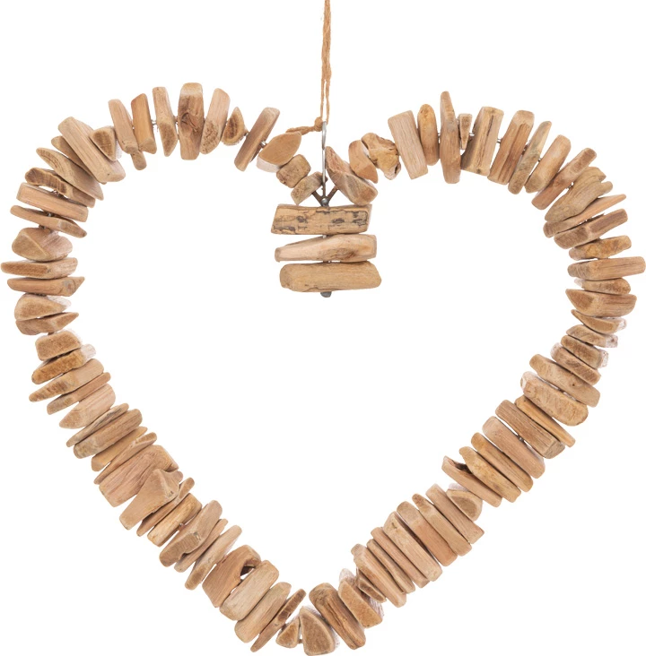 Dekor zemër muri, ngjyrë natyrale, Herea, 36x4.5x37cm