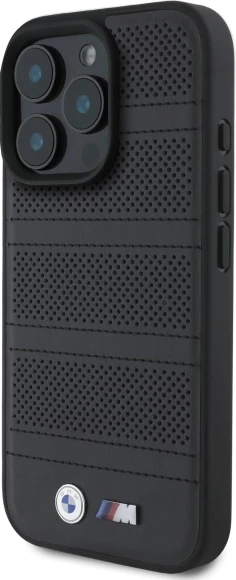 Mbështjellës BMW M Perforated And Stitched Line MagSafe për iPhone 16 Pro Max, i zi