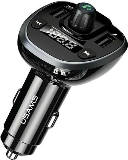 Transmetues FM për makinë USAMS C21, Bluetooth, 2xUSB, 3.4A, i zi