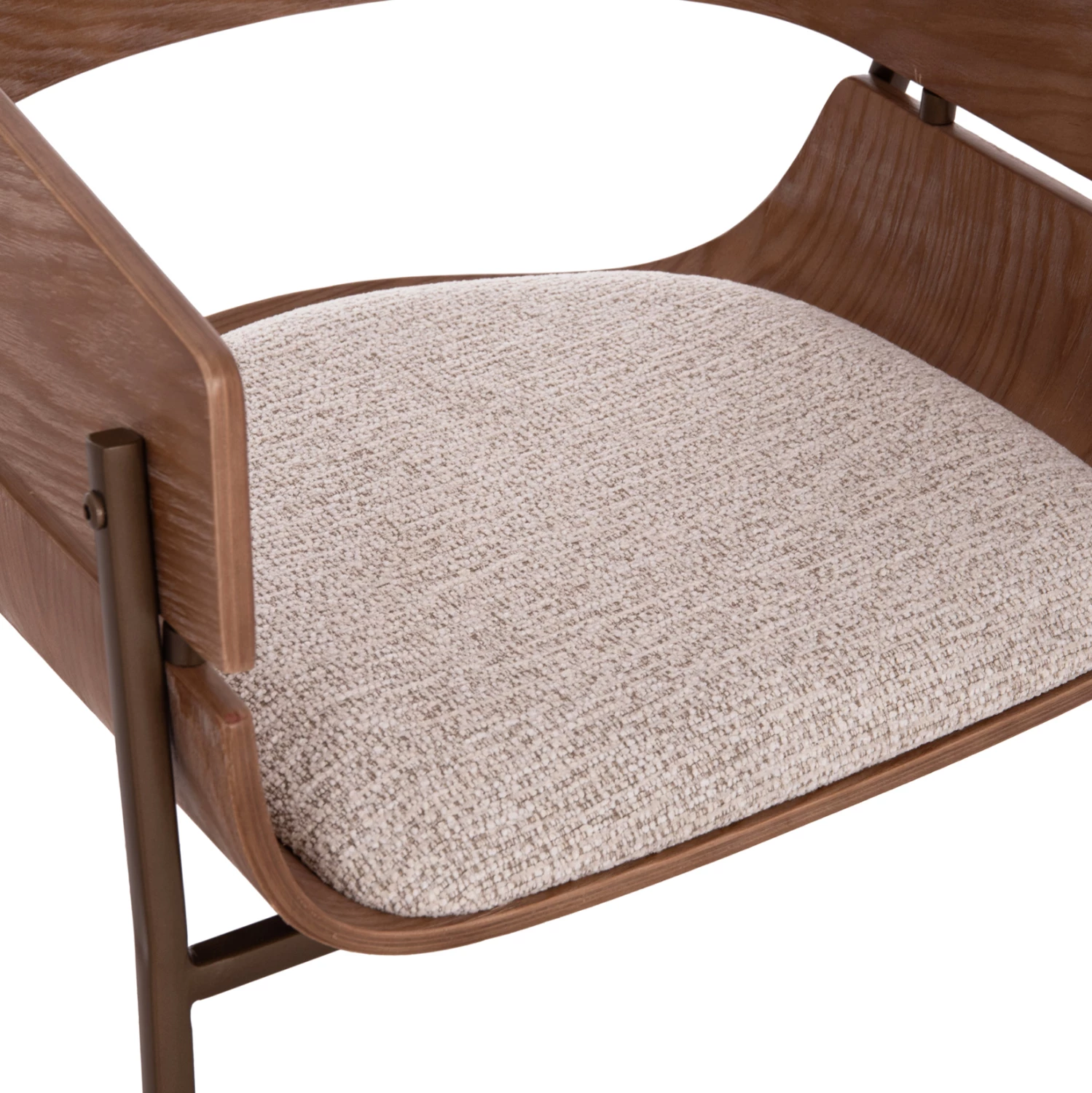 Karrige ngrënieje me mbështetëse krahësh KRILL, dru i bardhë, këmbë metalike ngjyrë bakri, set prej 2 copash, 55.5x55x72cm