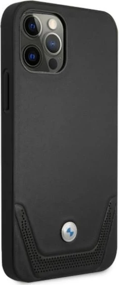 Mbështjellës BMW BMHCP12LRSWPK për iPhone 12 Pro Max, Hardcase, Lëkurë, E zezë